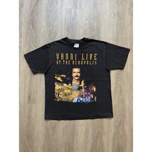 Vintage 1994 Yanni Live Acropolis Symphony Concerts Hanes Large Black Shirt Tour